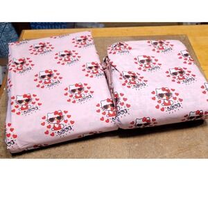 Sanrio Hello Kitty Pink Heart Sunglasses Full Flat and Fitted Sheet Set Cotton
